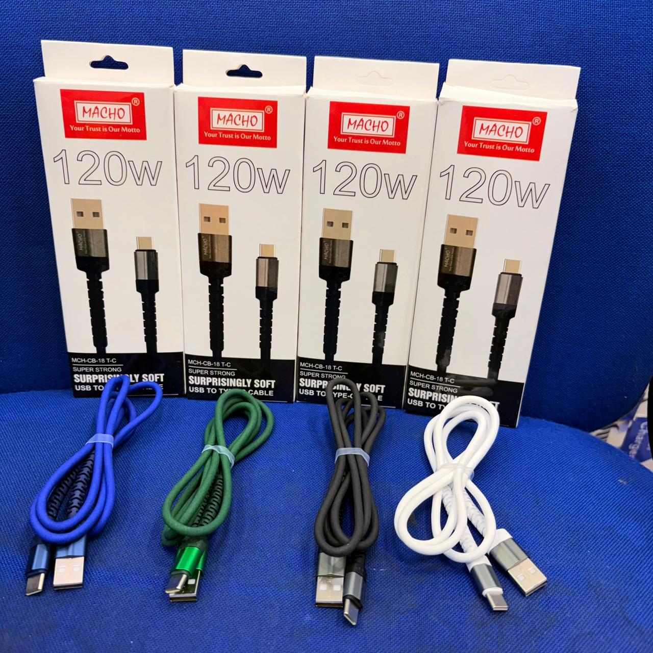 Macho 120W Type c Soft Wire Cable 1 Year Warranty